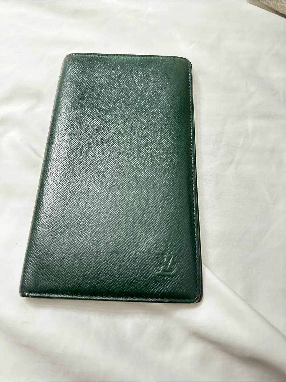 Louis Vuitton Green Textured Leather Long Card & Key Holder